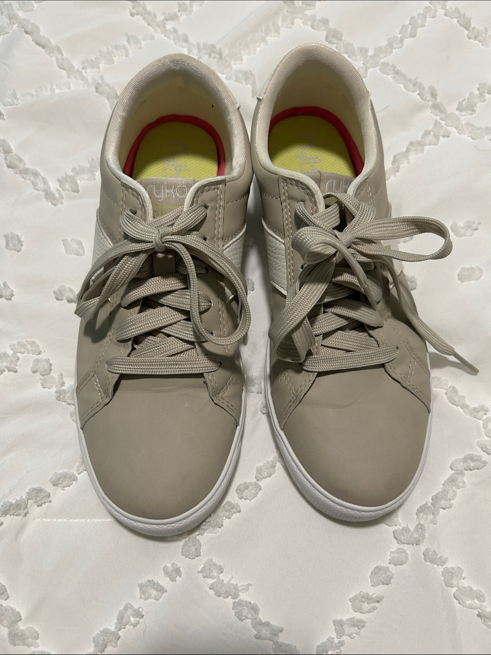 Ryka Women's Taupe Athletic Sneakers with White Soles